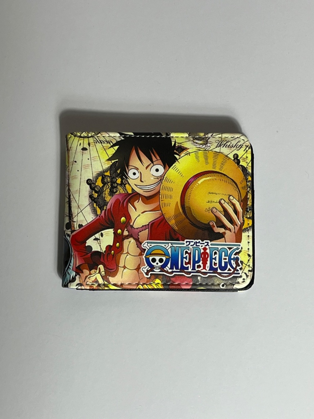 One Piece Luffy Hat Faux Leather Wallet New Blue Red Anime Manga Zoro